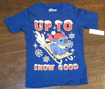 Disney Lilo & Stitch "Up To Snow Good" T-shirt Boys Size 4-16 New XS S M L XL - Image 1 of 4