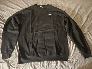 OEM NWT Tesla Sweatshirt Black TSL7000BK Unisex Crew Neck Pullover Sz Large ✅🌟 - Picture 1 of 7