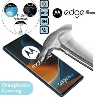 100% Genuine Tempered Glass 9H Screen Protector FLAT For Motorola Edge 50 Fusion - Image 1 of 2