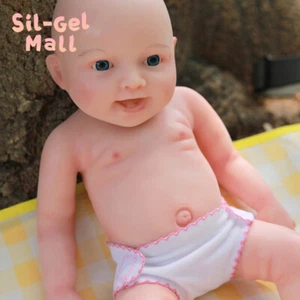 18" Reborn Baby Dolls Lifelike Newborn Girl Full Soft Silicone Dolls Smiley Baby - Picture 1 of 9