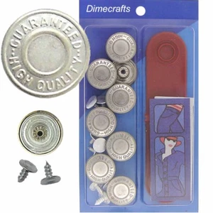 17 mm No-Sew Replacement Jean Tack Buttons w/Tool (BMS3T8) 8 CT. - Picture 1 of 5