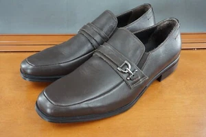 Bruno Magli Pedero Shoes Mens Size 10.5 Brown Leather Slip On Casual Loafers - Picture 1 of 11