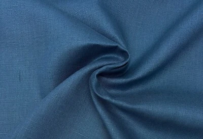 P KAUFMANN SLUBBY LINEN MARINE BLUE 100% LINEN DARK TEAL FABRIC BY YARD 54"W - Image 1 of 4