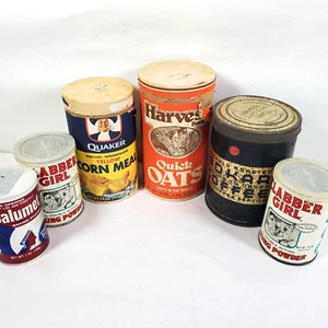 Collectible Advertising Display Cans Calumet Quaker Clabber Girl Bokar Harvest - Picture 1 of 7