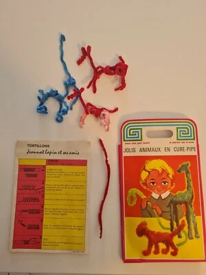 JOUET ANCIEN ENFANT ANIMAUX EN CURE PIPE TORTILLONS JEU EDUCATIF ÉCOLE SOCIÉTÉ  - Photo 1/4