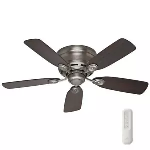 42 In. Indoor Antique Pewter Ceiling Fan With Remote Low Profile IV Quiet - Picture 1 of 9