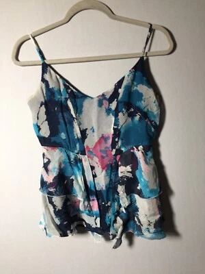 Camiseta sin mangas Charlotte Ronson para mujer de seda multicolor cami talla US 2 Aus 6 Foto 1 de 4