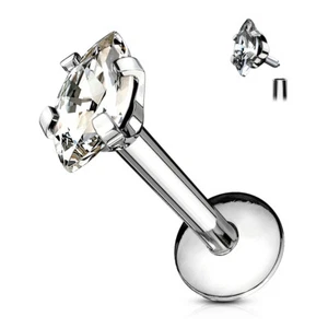 Lippenpiercing Labret Madonna Monroe Cartilage Tragus Piercing Kristall 6mm, 8mm - Bild 1 von 3