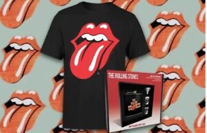 ♨️Rolling Stones Hip Flask & T-shirt GIFT Bundle 🎁