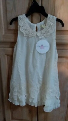 Bow Dream Flower Girl's Dress, Size 6 lace and pearls - Image 1 of 4