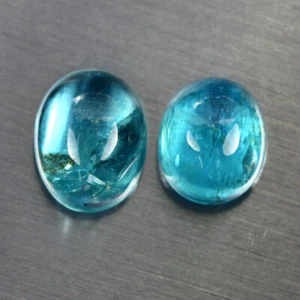 7.045 CT AMAZING RARE HI-END MINT BLUE 100% NATURAL UNHEATED APATITE CAB 2 PCS - Picture 1 of 1