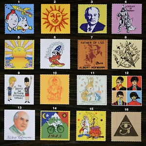 Blotter Art Sammler Rarität Vintage, Price for one Blotter 5x5cm - Bild 1 von 12