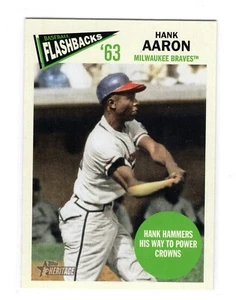 2012 Topps Heritage Baseball Flashbacks Hank Aaron #BF-HA Milwaukee Braves - Bild 1 von 2