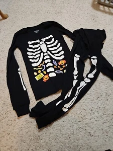 Gymboree Skeleton Gymmies Pajama Set Boy  Sz 14 Halloween New Without Tag - Picture 1 of 2