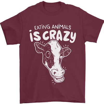 Eating Animals Is Crazy Vegetarian Vegan Mens T-Shirt 100% Cotton - Image 1 of 4