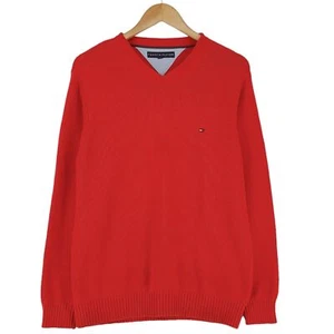 Tommy Hilfiger Suéter Rojo Con Escote En V Para Hombre Talla M - Imagen 1 de 6