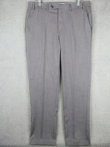 Michael Kors Mens 36x32 Gray Straight Leg Flat Front Polyester Dress Pants - Picture 1 of 5