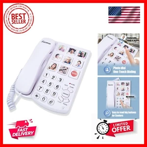 Big Button Phone for Seniors, Corded Landline Telephone with Handsfree Functi... - Picture 1 of 7