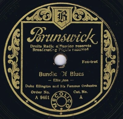 DUKE ELLINGTON Bundle of Blues b/w Mood indigo German 1930s Brunswick A 9461 - Image 1 of 2