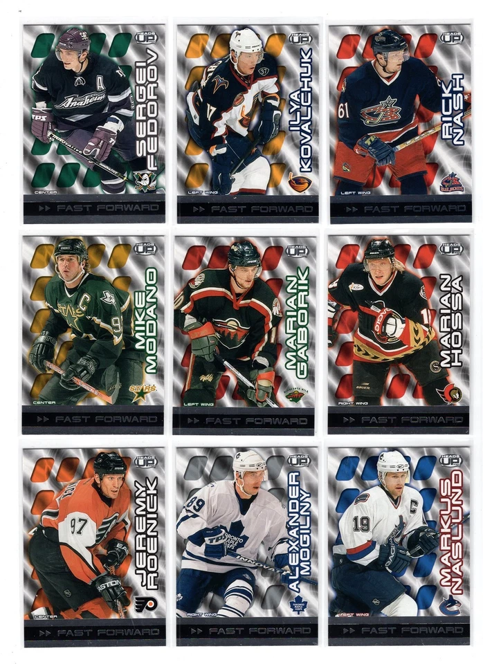 2003-04 Pacific Heads Up Fast Forward Complete Set 1-9 - Image 1 of 1