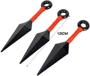 Vendedor del Reino Unido Anime Naruto Ninja 3 piezas accesorios de armas Kunai accesorios de cosplay rojo - Imagen 1 de 6