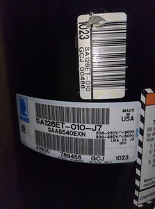 Tecumseh Scroll Compressor SAA5540EXN, SA126ET-010-J7, R-22 - Picture 1 of 3
