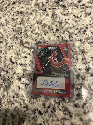 2023/24 Panini Prizm Choice Red /88 Noah Clowney RC Nets Autograph Auto - Image 1 of 2