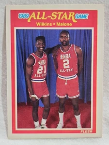 1989-90 Fleer All-Star Game Dominique Wilkins, Moses Malone #165 - Foto 1 di 2