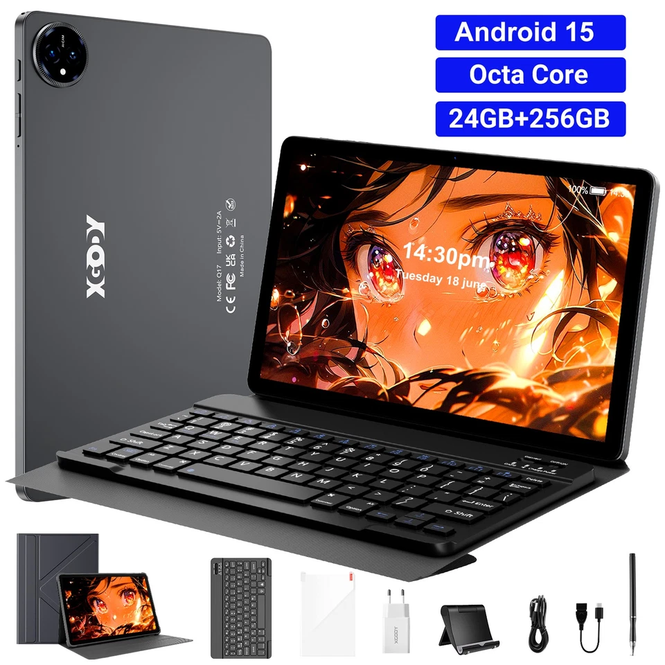 2025 Neu Tablet Android 16 24GB RAM+256GB 8000mAh 14.0 Zoll 4G LTE WlFl 13MP IPS - Bild 1 von 1