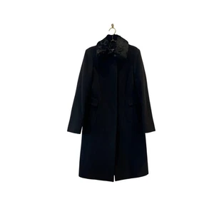 Abrigo negro lana ribete piel Jill Sander  - Imagen 1 de 8