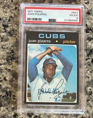 1971 TOPPS #647 JUAN PIZARRO PSA 4 VG/EX CHICAGO CUBS SHARP HIGH #! - Image 1 of 2