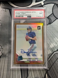 Daniel Jones PSA 9 como nuevo 2019 Panini Optic Rookie autógrafos bronce Prizm automático radiocontrol - Imagen 1 de 2
