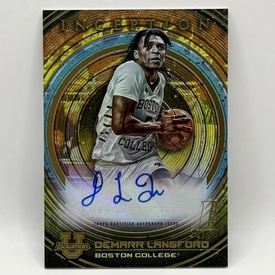 2023 Bowman Inception U Demarr Langford 1st Auto Gold /50 - Image 1 of 2