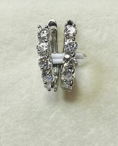 925 Sterling Silver VVS1 D Color Moissanite Hoop Earrings - Picture 1 of 12