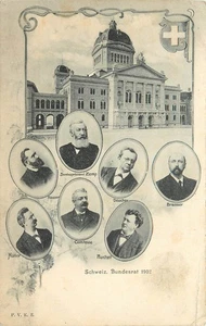 AK Schweiz Schweizer Bundesrat 1902 Regierungsbeamte Politiker Zemp - Bild 1 von 2