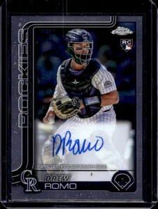 2025 Topps Chrome Drew Romo Rookie Auto RC Rookie #RA-DRR Rockies - Picture 1 of 2