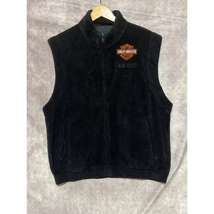 Harley-Davidson and Hewlett Packard Branded Black Fleece Vest size L - Picture 1 of 4