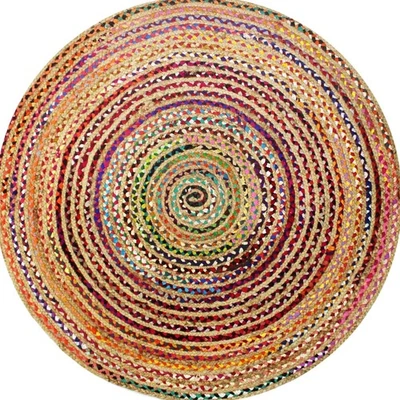 Jute Chindi Braid Rag Rug - Boho Farmhouse Rustic Area Accent Throw Rug - Han... - Image 1 of 4