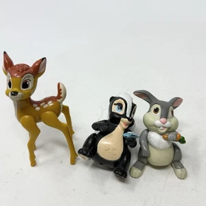 Disney Bambi PVC Figure Lot of 3 Thumper Bambi Flower Vintage Bunny Deer Skunk - Picture 1 of 7