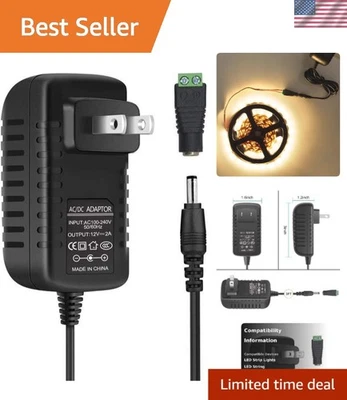 Fonte de alimentação versátil 12V 2A 24W para tiras e dispositivos de LED - conector 5,5/2,1 mm - Imagem 1 de 4