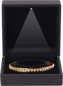 Luxus LED Licht Armband Schmuck Armreif Box Aufbewahrungsbox Geschenkbox, schwarz - Bild 1 von 12