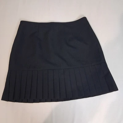 Byer Too 黑色垂腰迷你裙打褶下摆 Y2K Dark Academia Preppy 尺寸 7 — 第 1/4 张图片