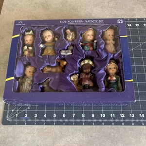 Vintage Holiday Time, Christmas Kids Polyresin Nativity Set of 11. - Picture 1 of 18