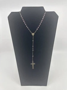 Vintage Purple Beaded Rosary and Cross Catholic Rosary Czechoslovakia - Picture 1 of 12