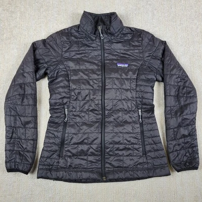 Patagonia Puffer Jacket Womens XS Black Nano Full Zip Quilted Packable Primaloft - Image 1 of 4