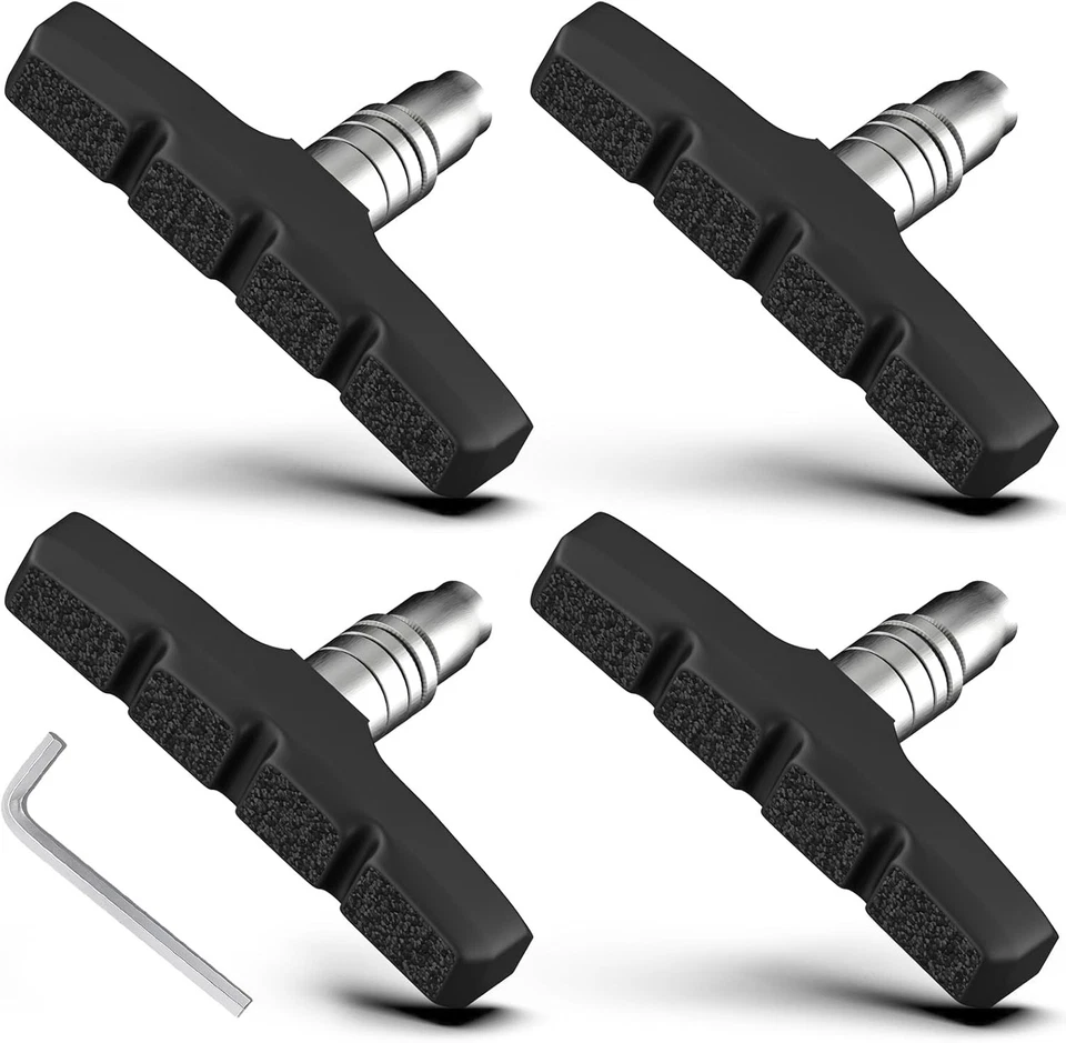 Pastillas de Freno de Bicicleta, Pastillas de Freno V Universales 70mm, Juego de 4 Piezas Pastillas de Freno de Bicicleta de Montaña  Foto 1 de 4