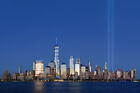 Lower Manhattan New York Skyline Towers Tribute in Light Photo Poster Art Print