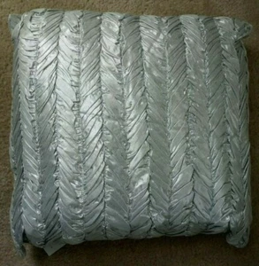 Rizzy Home T05915 Metallic Fabric With Gathers Decorative Pillow, 18 by 18-inch - Picture 1 of 5