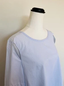 COUNTRY ROAD 10 S Women’s Blue 100% Egyptian Cotton Cut Out Blouse Top Office - Picture 1 of 14