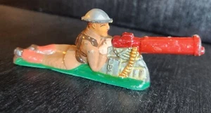 BARCLAY MANOIL #M12 VINTAGE 1930s LEAD TOY SOLDIER PRONE MACHINE GUNNER - Picture 1 of 7